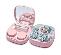 Estuche para lentes de contacto con pintura artística de diamantes, estuche para lentes de contacto de viaje duro con pinzas, palo de herramientas para uso diario al aire libre, 02-navidad, moderno