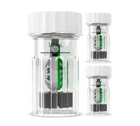 Estuche para lentes de contacto de peróxido de hidrógeno (3 piezas) | Ventilación integrada en la tapa | Estuche protector universal, contenedor de limpieza de lentes de contacto en forma de barril