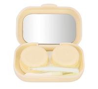 Estuche para Lentes de Contacto, Mini Juegos de Caja para Lentes de Contacto de Viaje, Estuche para Lentes de Contacto Portátil para Removedor de Pinzas para Viajes o Actividades Al Aire(Amarillo)