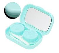 Estuche para Lentes de Contacto, Soporte para Lentes de Contacto, Silicona Suave para Mujeres, Niñas, Damas, para el Hogar, Viajes, Oficina(verde)