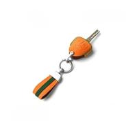 Estuche para Llaves de Coche Funda de Piel de Ante para Llave Inteligente Coche con Mando a Distancia y Llavero para Ferrari 458, para Italia, para California, 612, 599, GTB y FF.(Orange Green)