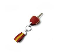 Estuche para Llaves de Coche Funda de Piel de Ante para Llave Inteligente Coche con Mando a Distancia y Llavero para Ferrari 458, para Italia, para California, 612, 599, GTB y FF.(Red Yellow)