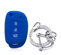 Estuche para Llaves de Coche Funda para Llave para Ix35, para Grand I10, para Elantra 2017, para Tucson, para Sonata Ix25, para I20, para Creta, para Santa Fe, para GLS, Reina(Blue silverring)