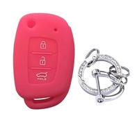 Estuche para Llaves de Coche Funda para Llave para Ix35, para Grand I10, para Elantra 2017, para Tucson, para Sonata Ix25, para I20, para Creta, para Santa Fe, para GLS, Reina(Rose silverring)