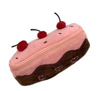 Estuche para Material Escolar, Estuche for lápices con diseño de Pastel Cereza ABS, Organizador Multicolor Gran Capacidad(Brown)