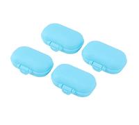 Estuche para Medicamentos, Caja de Medicamentos de Bolsillo Portátil, Segura, Desmontable, 7 Piezas, Gran Capacidad, 4 Compartimentos, Fácil Limpieza para Exteriores (BLUE)