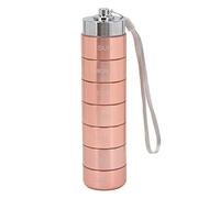 Estuche para Medicamentos de Aleación de Aluminio, Caja de Medicamentos Semanal de Metal Portátil, Cordón Impermeable de Oro Rosa para Acampar