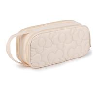 Estuche para niñas, con diseño acolchado floreado y gran capacidad. Tiene 2 compartimentos para bolígrafos, con cremallera y asa. Es flexible y adecuado para la escuela secundaria y bachillerato