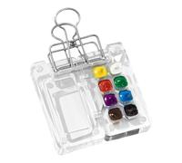 Estuche para paleta de acuarela: bandeja acrílica de múltiples compartimentos, organizador de pintura de viaje, de almacenamiento de arte portátil, superficies de mezcla de pintura, equipo de art