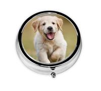 Estuche para pastillas CuteMeta con 3 compartimentos, diseño de Labrador Retriever feliz, organizador portátil