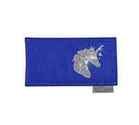 Estuche para píldoras anticonceptivas con diseño de unicornio, color azul