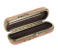 Estuche para Pintalabios con Espejo, Organizador Retro Rosa para Viaje | Cofre Maquillaje Adolescente, Cubierta de Lápiz Labial, Soporte para Brillo de Labios, Estuche de Lápiz Labial Vintage