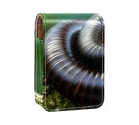 Estuche para pintalabios gigantes de ciempiés para pintalabios, portátil, mini caja de almacenamiento para pintalabios, estuche organizador de viaje con espejo para mujer, Varios colores, 9.5x2x7 cm/3.7x0.8x2.7 in