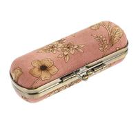 Estuche para Pintalabios Rosa con Espejo, Organizador Retro Portátil | Cofre Maquillaje Adolescente, Vidrio Cloth Aleación de Aluminio, para Bolso, Camping y Boda