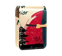 Estuche para pintalabios vintage japonés Neaja Warrior, portátil, mini caja de almacenamiento para pintalabios o organizador con espejo para mujer, Varios colores, 9.5x2x7 cm/3.7x0.8x2.7 in