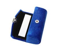 Estuche para Pintalabios Vintage Portátil con Espejo Azul de Tela | Protege Lápiz Labial y Cosméticos, Ligero y Fácil de Llevar, Obsequio para Esposa o Madre