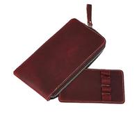 Estuche para pluma estilográfica, bolsa para pluma estilográfica, organizador de bolígrafos con cremallera, soporte de pantalla, funda de piel sintética para uso diario, viajes y artistas creativos,