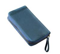 Estuche para pluma estilográfica de piel sintética con 10 compartimentos divididos, organizador de bolígrafos, bolsillos con cremallera para estudiantes, hombres, mujeres, escuela, oficina, funda de