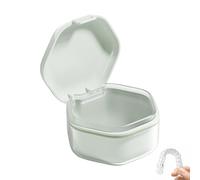 Estuche para prótesis, recipiente para prótesis, baño de prótesis a prueba de fugas, recipiente portátil para dientes artificiales, estuche impermeable para prótesis para el hogar y la oficina