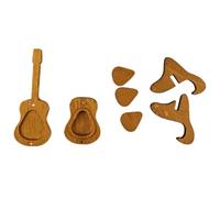 Estuche para púas de guitarra de 5 piezas (funda de guitarra + 3 púas de guitarra + soporte), funda para púas de guitarra, regalo único para amantes de la música y ukelele para cumpleaños o