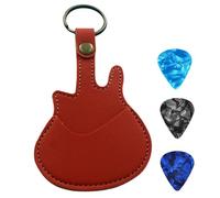 Estuche para púas de guitarra, de piel sintética, llavero, soporte para púas de guitarra, bolsa con 3 púas de guitarra, bolsa de almacenamiento para púas de guitarra