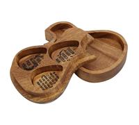 Estuche para púas en forma de guitarra, caja para púas de guitarra, instrumento musical, soporte para púas de guitarra con 3 unidades de madera para púas de guitarra