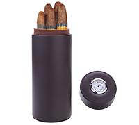 Estuche para Puros, con Forro de Madera de Cedro, portátil, de Cuero, humidificador de cigarros con humidificador (marrón)