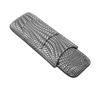 Estuche para Puros, Elegante Estuche para Puros Portátil de 2 Soportes de Piel Sintética con Puntadas Ajustadas para Fiestas (Plata)