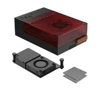 Estuche para Raspberry Pi 5 con enfriador activo, diseño de protección mejorada, fácil montaje, color rojo
