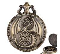Estuche para reloj de bolsillo de dragón tallado, funda de reloj de bolsillo con patrón de dragón en relieve, práctico almacenamiento de visualización de relojes de bolsillo, accesorios de juegos de