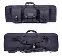 Estuche para Rifle Táctico para Arma, Maletin Arma Larga, 37/42/47/55 Inch Funda de Bolsa de Rifle Doble, Adecuado para Deportes de Pesca, Caza y Tiro(Black,55in/140cm)