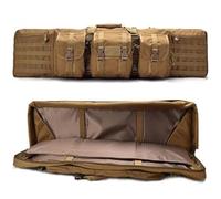 Estuche para Rifle Táctico para Arma, Maletin Arma Larga, 37/42/47/55 Inch Funda de Bolsa de Rifle Doble, Adecuado para Deportes de Pesca, Caza y Tiro(Khaki,55in/140cm)