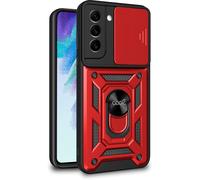 Estuche para Samsung G990B Galaxy S21 FE con anillo (rojo) - COOL