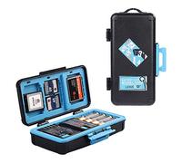 Estuche para Tarjeta de Memoria, LENSGO D950 Funda para Tarjeta de Memoria Compacta - Caja Tarjeta de Memoria Prueba de Agua y Polvo para 3 Baterías de Cámara, 6 Tarjetas SD, 3 Tarjetas CF/XQD (Azul)