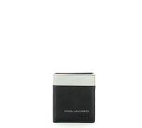 Estuche para tarjetas de crédito piquadro urban, cuero bicolor gris c