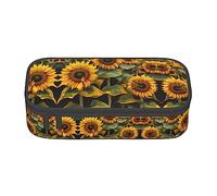 Estuche para tazas de té con rosas romántico, diseño desgastado, tamaño mediano, con doble cremallera, para el trabajo, bonito, girasoles, Talla única