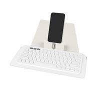 Estuche para Teclado Compacto Geekria, Funda de Viaje de Cuero Vegano con Soporte para teléfono y Tableta, Estuche Compatible con Magic Keyboard, Logitech Pebble Keys 2 K380s / Logitech K380 (Blanco)