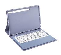 Estuche para Teclado de Tableta PU Estuche para Teclado de Tableta Desmontable con Ranura para Lápiz para Tab S8 Plus, para SM X806 2022, para S7 FE 12.4in, para SM T738 2021, para (Sin Panel táctil)