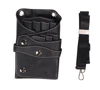 Estuche para Tijeras de peluquería, Bolsa de Herramientas de peluquería de Cuero PU Impermeable de Doble Capa con cinturón Ajustable para salón, barbero y Estilista, Soporte