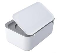 Estuche para toallitas de bebé con tapa de empuje con una sola mano, almacenamiento impermeable para toallitas y pañuelos, organizador de baño de plástico PP 19 x 13 x 7,8 cm (gris)