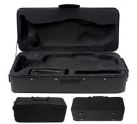 Estuche para trompeta, antivibración, impermeable, 3 compartimentos, correas de transporte y bolsillo frontal, tela Oxford, portátil, mochila, 21 x 9 x 6 pulgadas, negro, estuche rígido para trompeta.