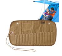 Estuche para utensilios, portátil, reutilizable, organizador de cubiertos de lona con múltiples ranuras, funda colgante para camping, senderismo, mochileros