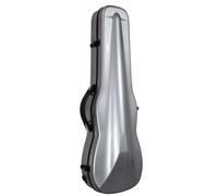 Estuche para viola de 16", estuche profesional para viola de fibra de carbono, carcasa dura, impermeable, ligera, doble correa para el hombro con higrómetro (Color : Silver)