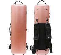 Estuche para violín 4/4 Tamaño completo Carcasa dura de fibra de carbono de alta resistencia Asas duraderas Almacenamiento interno con correas de mochila Bolsa para partituras, oro rosa, cie