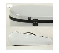 Estuche Para Violín Caja de violín tamaño 4/4, disco duro triangular y resistencia a la compresión con bloqueo correa trasera doble fibra carbono(White)