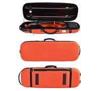 Estuche para violín Estuche for violín cuadrado multicolor, 4/4 3/4, resistente a golpes, de fibra compuesta, profesional, con caja cuadrada rejilla(Orange 3 4)