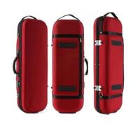 Estuche para violín Estuche for violín cuadrado multicolor, 4/4 3/4, resistente a golpes, de fibra compuesta, profesional, con caja cuadrada rejilla(Red 3 4)