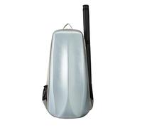 Estuche para violín Estuche for violín de policarbonato compuesto, rígido, viaje, doble capa, con tubo arco extraíble, tamaño 4/4-3/4(Silver)