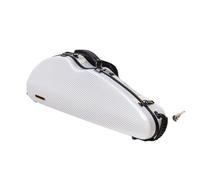 Estuche para violín Estuche for violín tamaño 4/4, de fibra carbono híbrida triangular ensanchada con cerradura código, bolsa for partituras(White Stripes)