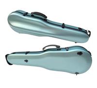 Estuche para violín Estuche rígido for violín 4/4, mochila for violinista esmerilada, caja triangular de fibra carbono compuesta con doble hombro(Light blue)